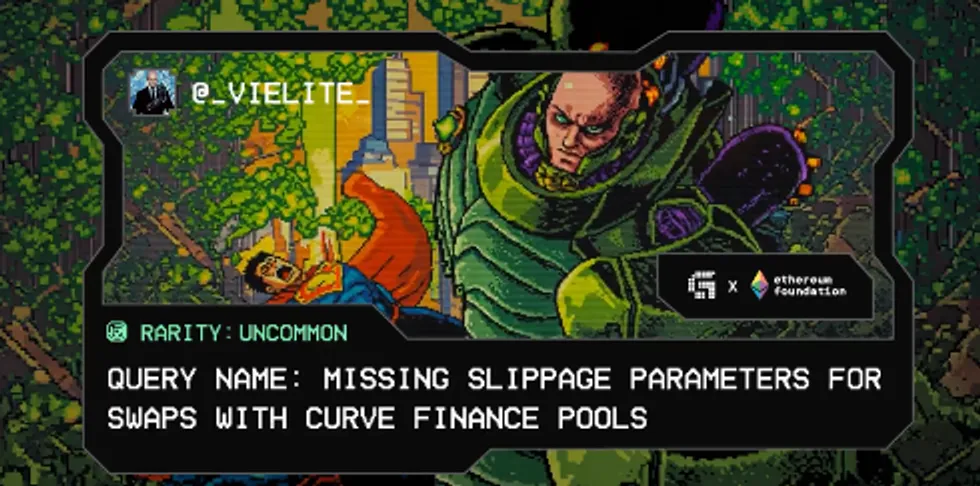Missing slippage parameters for swaps with Curve Finance pools